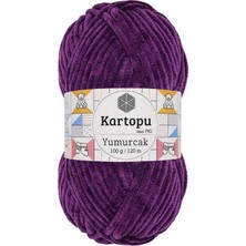 Pileli Store Yumurcak Kadife El Örgü Ipi Açık Mor K719