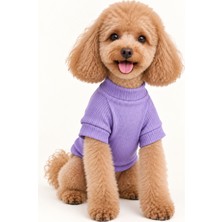 Patilemece Lila Yarım Balıkçı Yaka Kaşkorse Kedi Köpek Sweatshirt