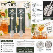 Ivory Akrilik Bal Kaşığı – Şeffaf Premium Bal, Reçel ve Pekmez Kaşığı 17 cm