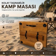 Bozkurt Cnc Portatif Kamp Masası Deniz, Orman, Piknik Alanları Için %100 Mdf Sök Tak Ayak 65X50CM