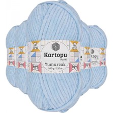 Pileli Store 5 Adet Yumurcak Kadife El Örgü Ipi Bebe Mavi K523