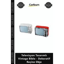 Carlburn Özel Üretim Retro Nostaljik Hediye Masa Televizyon Tasarımlı Vintage Biblo Dekoratif Reçine Obje