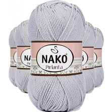 Pileli Store 5 Adet Pırlanta Amigurumi El Örgü Ipi Yünü Açık Gri 130