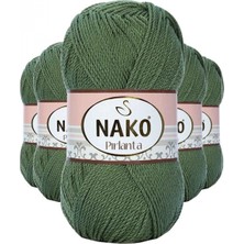 Pileli Store 5 Adet Pırlanta Amigurumi El Örgü Ipi Yünü Haki Yeşil 11253