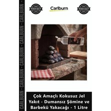 Carlburn Özel Üretim Saf Temiz Çok Amaçlı Kokusuz Jel Yakıt Dumansız Şömine Barbekü Yakacağı 1 Litre