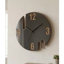 Bozkurt Cnc Modern Görünümlü Şık Siyah Duvar Saati Akrep Yelkovanlı %100 Mdf
