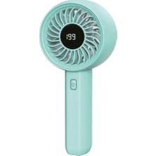 Feny FN-F45 Yeşil Tek Tuşla Ayarlanabilir Güç LCD Gösterge Elde Kullanım Dahili 1800MAH Bataryalı Type-C Şarj Girişli VANTILATÖR(1923)