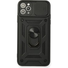 Edntrend Newface Iphone 11 Pro Kılıf Pars Lens Yüzüklü Silikon - Siyah