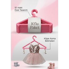 Lovyco Oyuncak Bebek Elbise Askısı 10'lu Paket - Küpe Asma Aparatlı Pembe Askı Seti (Amigurumi Uyumlu)