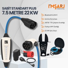 Nrgkick 22KW 32A Taşınabilir Şarj Istasyonu (Sabit Standart Plus Set 7.5m Duvar Askı Aparatlı Çantalı Ev Prizli Monofaze Trifaze Wifi+Bluetooth Ac Mobil Wallbox)