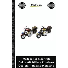 Carlburn Özel Üretim Klasik Vintage Motosiklet Tasarımlı Dekoratif Biblo Kumbara Özellikli Reçine Malzeme