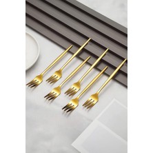 Store 410 Çelik 6 Adet Gold Renk Tatlı ve Meyve Çatalı CIN611SR-6