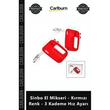 Carlburn Özel Üretim Mutfak Gereçleri Hamur Karıştırıcı Sinbo El Mikseri Kırmızı Renk 3 Kademe Hız Ayarı