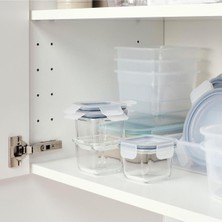 Store 3 Adet Cam Saklama Kabı Seti 180 Ml, Kare-Vakumlu Mini Kaplar