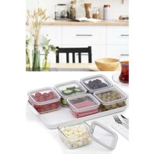 Store Kahvaltılık Saklama Kabı 0,25 ml Vakum Kapaklı 6'lı Erzak Kuru Gıda Saklama Kabı (NKS154)