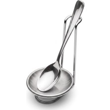 Store Paslanmaz Çelik Kepçe Standı, Yemek Yağ Lekelerine Karşı Temiz Tutan Dik Metal Gövde, Kevgir Kaşık Çırpıcı Mutfak Seti Altlığı, Kaşıklık, Tezgah ve Mutfak Için Hijyen Altlık