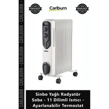 Carlburn Özel Üretim Turbo Verimli Sinbo Yağlı Radyatör Soba 11 Dilimli Isıtıcı Ayarlanabilir Termostat