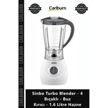 Carlburn Özel Üretim 600W Smoothie Karıştırıcı Sinbo Turbo Blender 4 Bıçaklı Buz Kırıcı 16 Litre Hazne