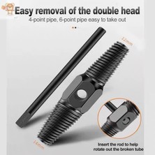 Store Ters Dişli Kılavuz Boru Sökme Aparatı – 1/2" ve 3/4" Hasarlı, Paslı Boru & Kırık Vida Çıkarıcı Spiral Seti, Metal Geri Sarma Anahtarı, Iç Diş Temizleme ve Kılavuz Düzeltme Aleti