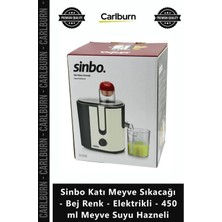 Carlburn Özel Üretim Güçlü Sinbo Katı Meyve Sıkacağı Bej Renk Elektrikli 450 ml Meyve Suyu Hazneli