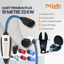 Nrgkick 22KW 32A Taşınabilir Şarj Istasyonu (Sabit Premium Plus Set 10M Duvar Askı Aparatlı Çantalı Tüm Priz Adaptör Setli Wifi+Bluetooth Ac Mobil Wallbox)