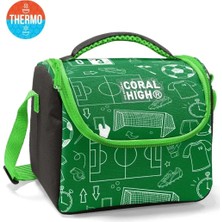 Bereketli Store Coral High Erkek Çocuk Yeşil Futbol Baskılı Thermo Beslenme Çantası | Isı Yalıtımlı 37147