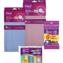Parex Mikrofiber Bez, Sünger ve Ovma Teli Mutfak Seti