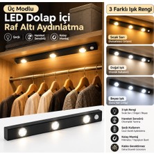Gaman Dolap Raf Içi Mutfak Tezgah 3 Renkli Aydınlatma Hareket Sensörlü 40 cm LED Şarjlı
