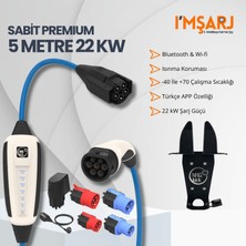 Nrgkick 22KW 32A Taşınabilir Şarj Istasyonu (Sabit Premium Set 5m Duvar Askı Aparatlı Tüm Priz Adaptör Setli Monofaze Trifaze Wifi+Bluetooth Ac Mobil Wallbox)