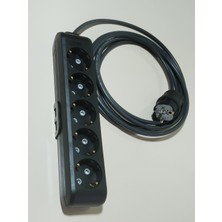 Kırkdabir Beşli Çocuk Korumalı Topraklı Priz ve Ups Topraklı Fişli 3x1,0mm Ttr H05VV-F Ara Kablo
