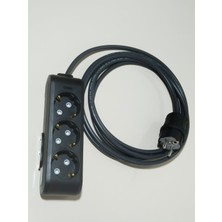 Kırkdabir Üçlü Çocuk Korumalı Topraklı Priz ve Ups Topraklı Fişli 3x1,0mm Ttr H05VV-F Ara Kablo