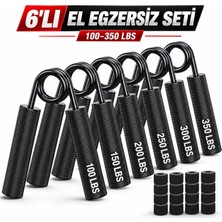 Valkyrie 6’lı El Yayı Seti 45-159 kg Ayarlanabilir Kavrama Güçlendirici Metal Hand Grip Siyah