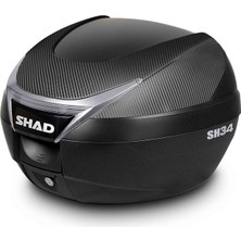 Shad SH34 Carbon Motosiklet Arka Çanta 34 Litre Kapasite Top Case Motor Çantası