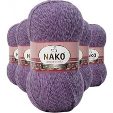 Pileli Store 5 Adet Angora Lüks El Örgü Ipi Lila Muline 21360