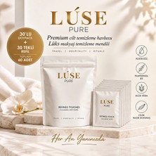 Lúse Pure Premium Aloe Vera & Panthenol Cilt Temizleme Havlusu - Lüks Makyaj ve Yüz Mendili 60'lı Lansman Seti (30 Doypack + 30 Tekli) -   Limited Edition