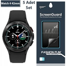 Pileli Store Gor Sm Galaxy Watch 4 42MM Darbe Emici Ekran Koruyucu 5 Adet Set
