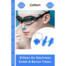 Carlburn #buruntıkacı Yüzücü Havuz Deniz Seti Profesyonel Koruyucu Silikon Su Geçirmez Kulak Burun Tıkacı