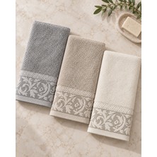 Gonca Sarmaşık Desenli Havlu 50X90 cm 3’lü Set %100 Pamuk