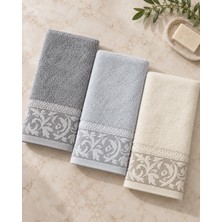 Gonca Sarmaşık Desenli Havlu 50X90 cm 3’lü Set %100 Pamuk