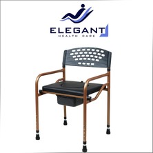 Elegant Deri Döşemeli Klozet Yükseltici Sandalye  Kahve Renk