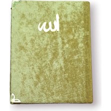 Çanta Boy Kadife Kapaklı Yasin Kitabı Süngerli 128 Sayfa Gold Renk
