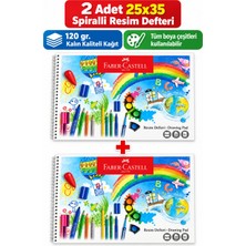 Faber-Castell 2 Adet Faber Resim Defteri 25X35 , 120 Gr, Spiralli , 15YP