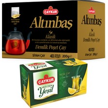 Çaykur Herdem Limonlu Yeşil Çay ve Altınbaş 40'lı Demlik Poşet Çay Paketi