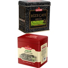 Çaykur Rize ve Organik Hemşin 200GR Hediyelik Teneke Kutu Çay Paketi