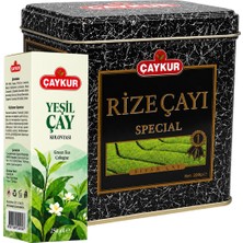 Çaykur Rize Hediyelik Teneke Kutu Çay ve Cam Şişe Yeşil Çay Kolonyası Seti