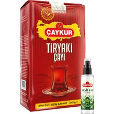 Çaykur Tiryaki 1kg Dökme Çay ve Sprey Yeşil Çay Kolonyası Seti
