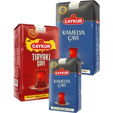 Çaykur Tiryaki 1kg, Kamelya 500GR ve 1kg Dökme Çay Paketi