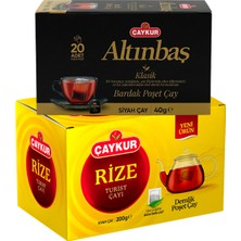 Çaykur Altınbaş 20'li Bardak ve Rize 40'lı Demlik Poşet Çay Paketi