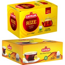 Çaykur Altın 100'LÜ Bardak ve Rize 40'lı Demlik Poşet Çay Paketi