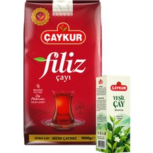 Çaykur Filiz 1kg Dökme Çay ve Cam Şişe Yeşil Çay Kolonyası Seti
